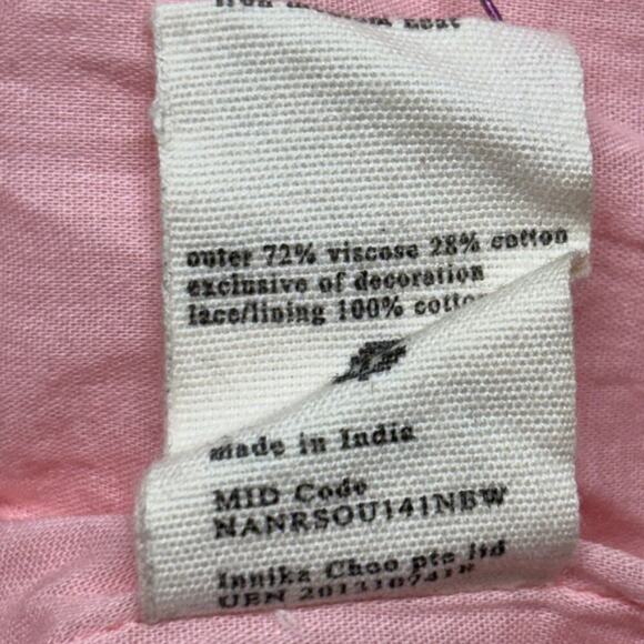 Innika Choo Schiffli Frill Mini Dress 3 US Size 12 Pink Eyelet Lace - Picture 12 of 12